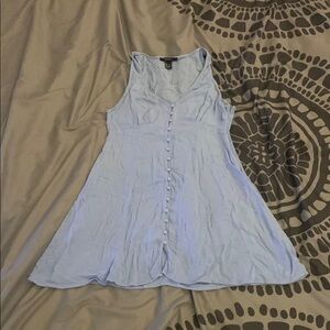 Blue Sleeveless Buttoned summer dress